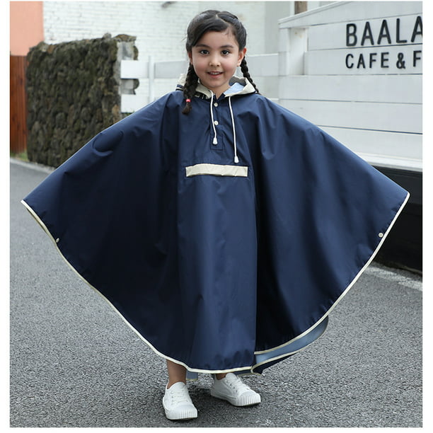 REUSEABLE Child Emergency Waterproof Rain Poncho With Hood For Festivals Camping